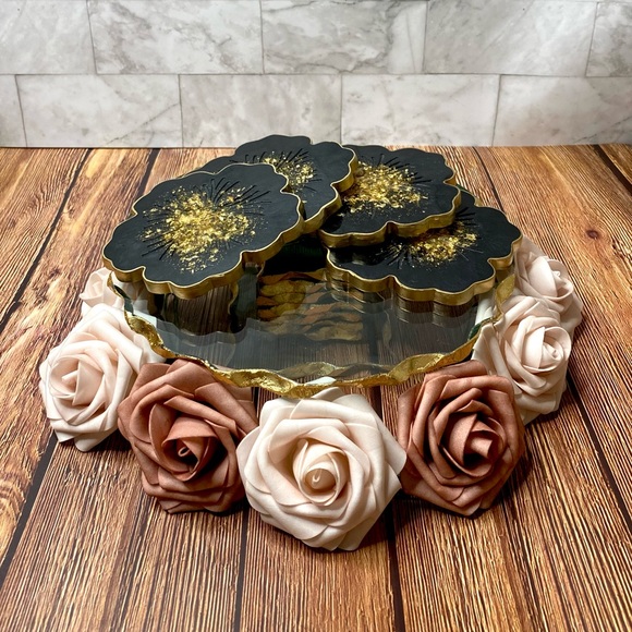 🎉HP Flower Resin Coasters / Set of 4 Coasters - Picture 4 of 6